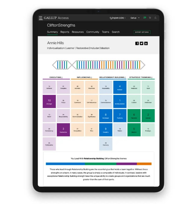 Screenshot 2026-08-01 215740 allup CliftonStrengths assessment report overview